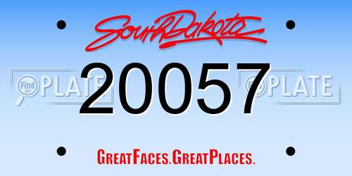 20057 South Dakota License Plate