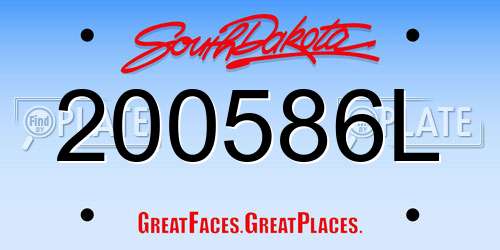 200586L South Dakota License Plate