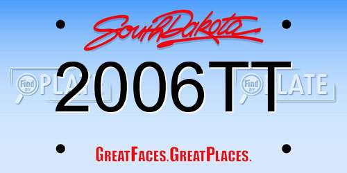2006TT South Dakota License Plate
