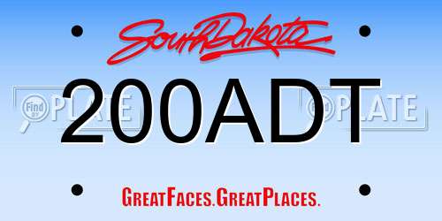 200ADT South Dakota License Plate