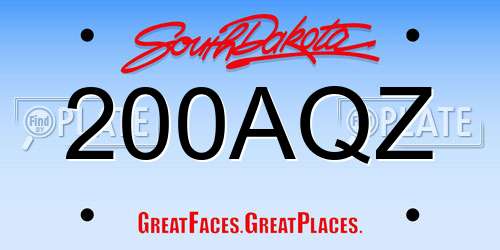 200AQZ South Dakota License Plate