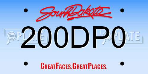 200DP0 South Dakota License Plate