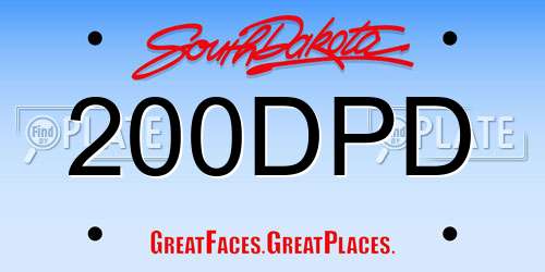 200DPD South Dakota License Plate