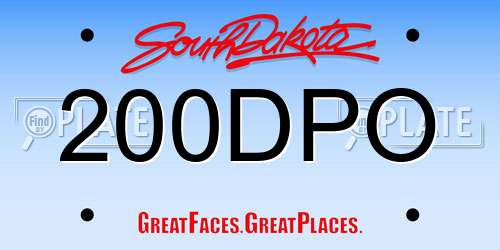 200DPO South Dakota License Plate