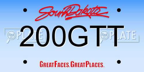 200GTT South Dakota License Plate