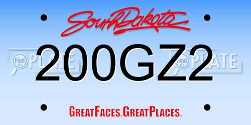 200GZ2 South Dakota License Plate