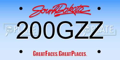 200GZZ South Dakota License Plate
