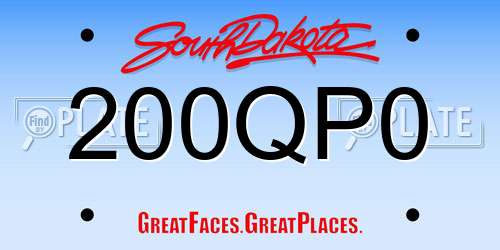 200QP0 South Dakota License Plate