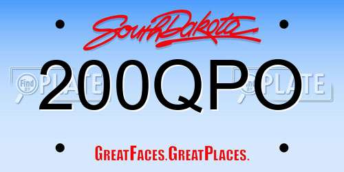 200QPO South Dakota License Plate