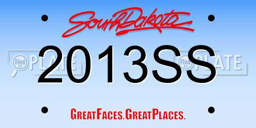 2013SS South Dakota License Plate