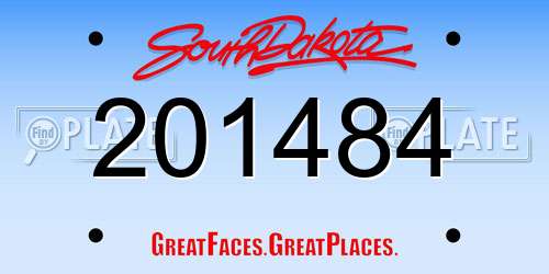 201484 South Dakota License Plate