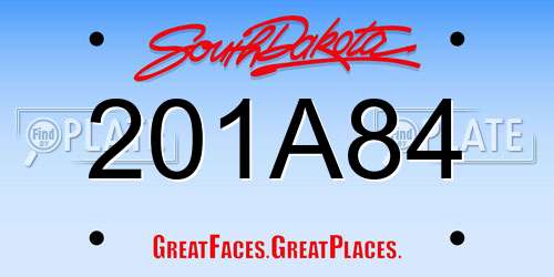 201A84 South Dakota License Plate