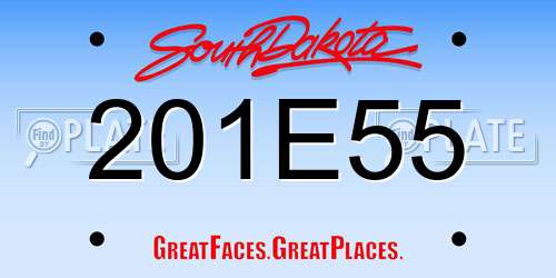 201E55 South Dakota License Plate