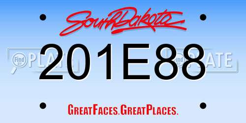 201E88 South Dakota License Plate