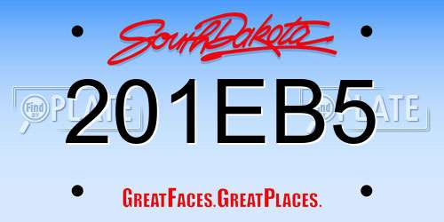 201EB5 South Dakota License Plate