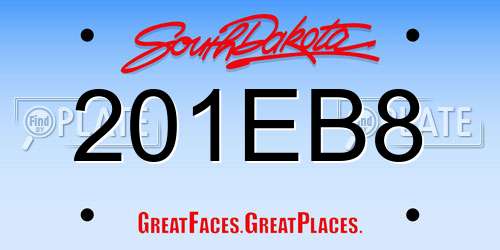 201EB8 South Dakota License Plate