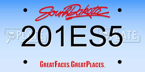 201ES5 South Dakota License Plate