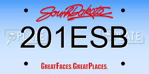 201ESB South Dakota License Plate