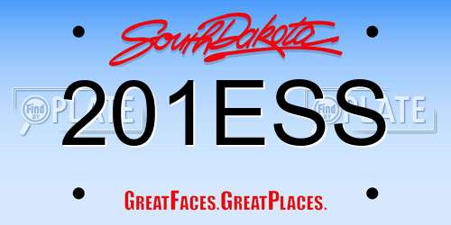 201ESS South Dakota License Plate