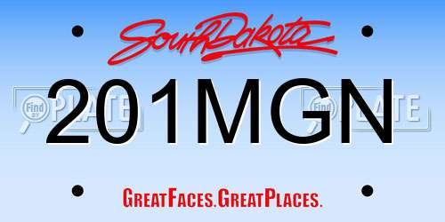 201MGN South Dakota License Plate