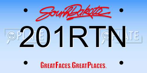 201RTN South Dakota License Plate