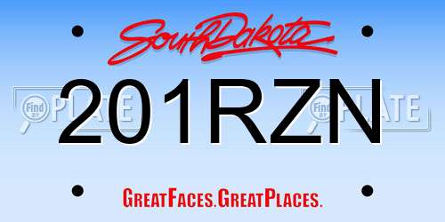 201RZN South Dakota License Plate
