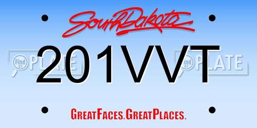 201VVT South Dakota License Plate