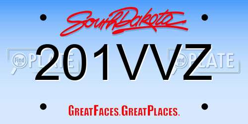 201VVZ South Dakota License Plate