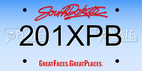 201XPB South Dakota License Plate