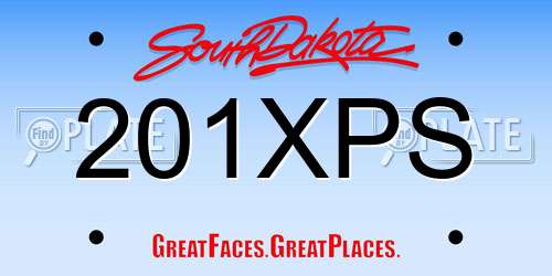 201XPS South Dakota License Plate