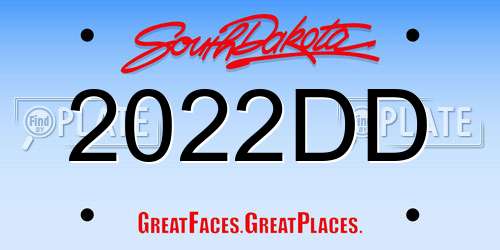 2022DD South Dakota License Plate
