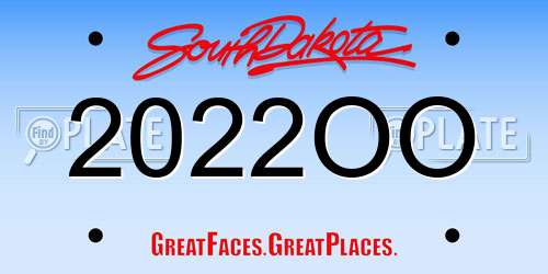 2022OO South Dakota License Plate