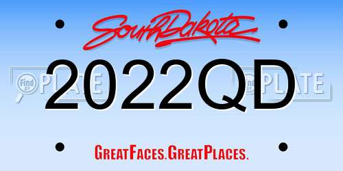 2022QD South Dakota License Plate