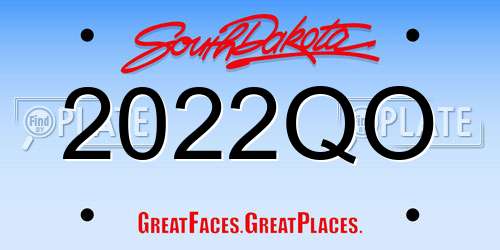 2022QO South Dakota License Plate