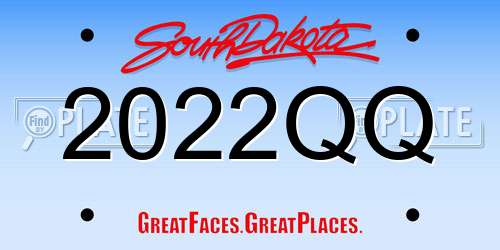 2022QQ South Dakota License Plate