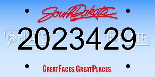 2023429 South Dakota License Plate