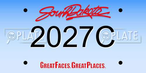 2027C South Dakota License Plate