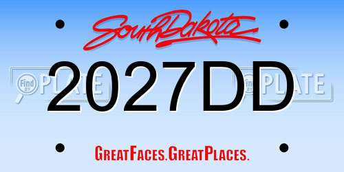 2027DD South Dakota License Plate