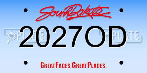 2027OD South Dakota License Plate