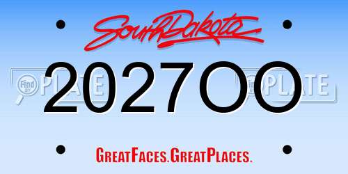 2027OO South Dakota License Plate