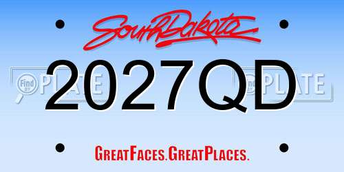 2027QD South Dakota License Plate