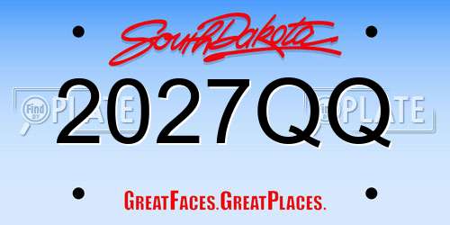 2027QQ South Dakota License Plate