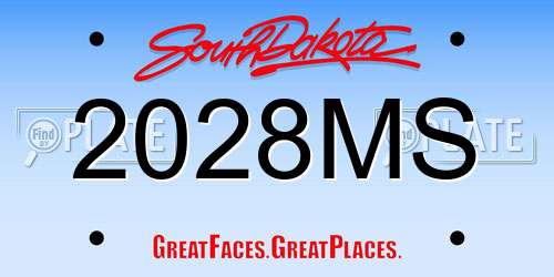 2028MS South Dakota License Plate