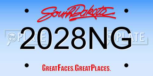 2028NG South Dakota License Plate