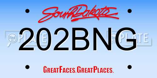202BNG South Dakota License Plate