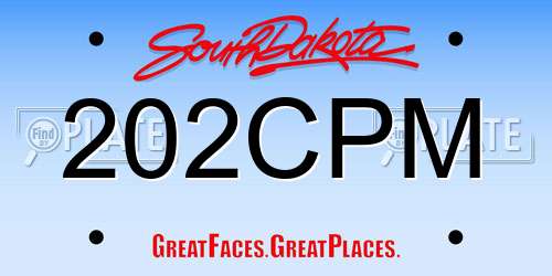 202CPM South Dakota License Plate
