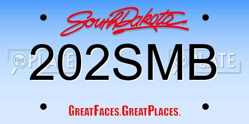 202SMB South Dakota License Plate