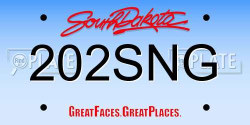202SNG South Dakota License Plate