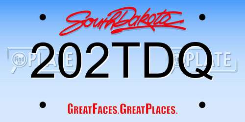 202TDQ South Dakota License Plate