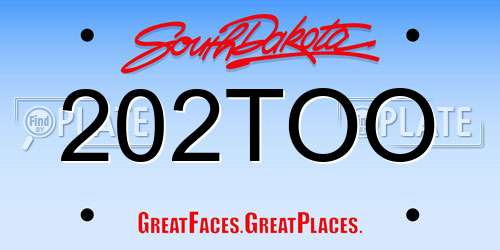 202TOO South Dakota License Plate